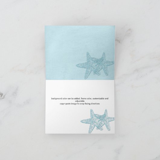 Zeesterren, Trouwfoto Dankjewel kaarten (Binnen)