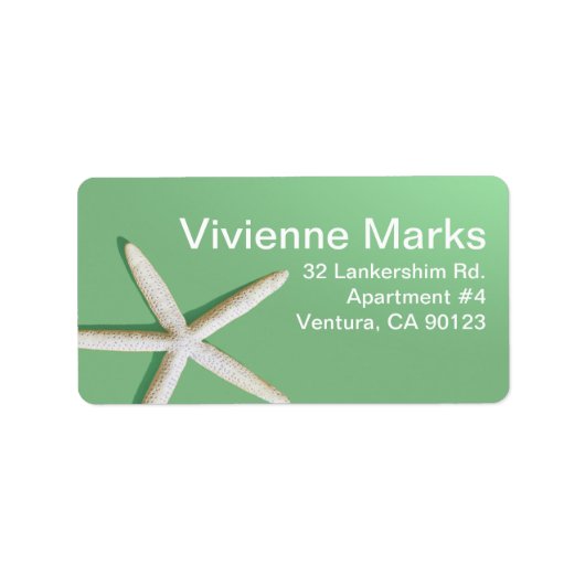 Zeesterren Vingers Strand | Munt groen Etiket (Voorkant)