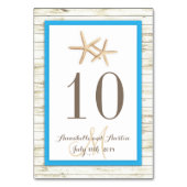 Zeesterren witgekalkte houten strand tropische bru kaart (Achterkant)