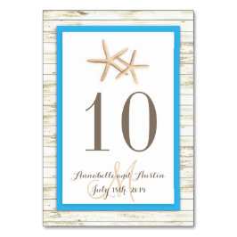 Zeesterren witgekalkte houten strand tropische bru kaart