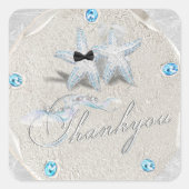 Zeesterren Zanddollar Dank U Sticker (Voorkant)