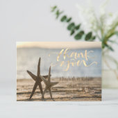 Zeesterren Zandstrand Bedankkaart (Staand voorkant)