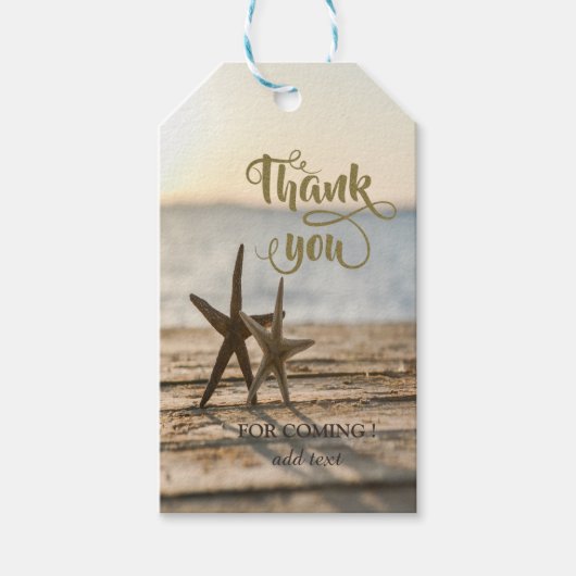Zeesterren Zandstrand Cadeaulabel (Voorkant)