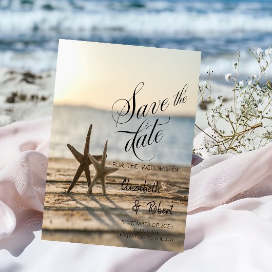Zeesterren Zandstrand Save The Date