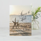 Zeesterren Zandstrand Save The Date (Staand voorkant)