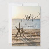 Zeesterren Zandstrand Script RSVP Kaart (Voorkant)