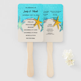  zeesterren zomer strand bruiloft programma fans handwaaier