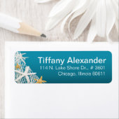 Zeesterrennetten strand | azuurblauw etiket (Insitu)