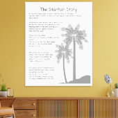 Zeesterrenverhaal, zeesterren gooier, zeesterren g canvas afdruk (Insitu (Woonkamer))