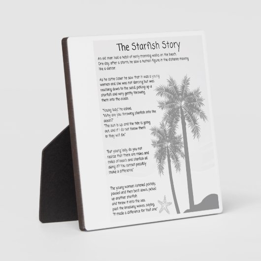 Zeesterrenverhaal, zeesterren gooier, zeesterren g fotoplaat (Voorkant)