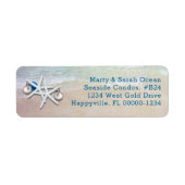Zeesterretje Kerst Retouradres Strand Leven Label (Voorkant)