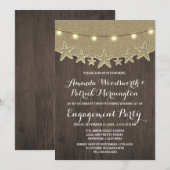 Zeesterretjes Hennep Strand Verlovingsfeest Uitnod Kaart (Voorkant / Achterkant)