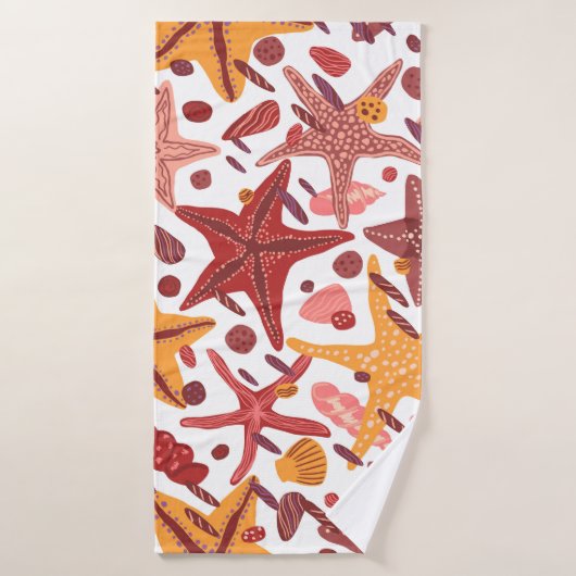 Zeesterschelpen: Scandinavisch Zee Badhanddoek (Badhanddoek)