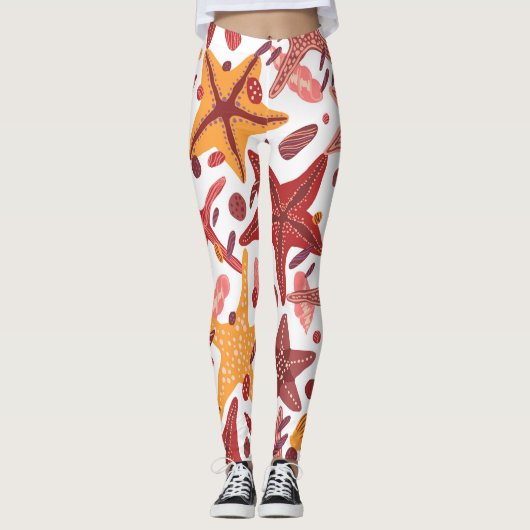 Zeesterschelpen: Scandinavisch Zee Leggings (Voorkant)