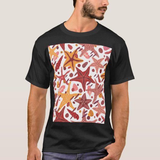 Zeesterschelpen: Scandinavisch Zee T-shirt (Voorkant)