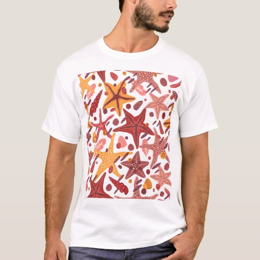 Zeesterschelpen: Scandinavisch Zee T-shirt (Voorkant)