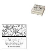 Zeestervis kustmonogram naam retouradres rubberstempel (Gestempeld)