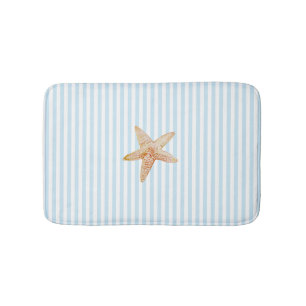 Zeestervis schilderij blauwe streep oceaan strand  badmat