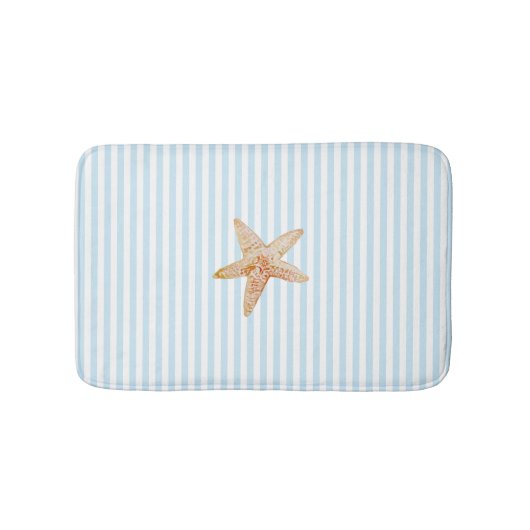 Zeestervis schilderij blauwe streep oceaan strand  badmat (Voorkant)