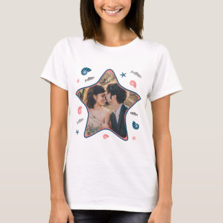 Zeestervis vorm nautische strand gemakkelijk aange t-shirt