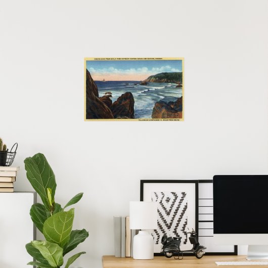 Zeestralen en kanonstrand, Oregon Poster (Thuiskantoor)