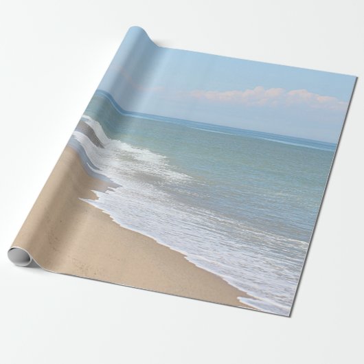 Zeestrand en golven cadeaupapier (Uitgerold)