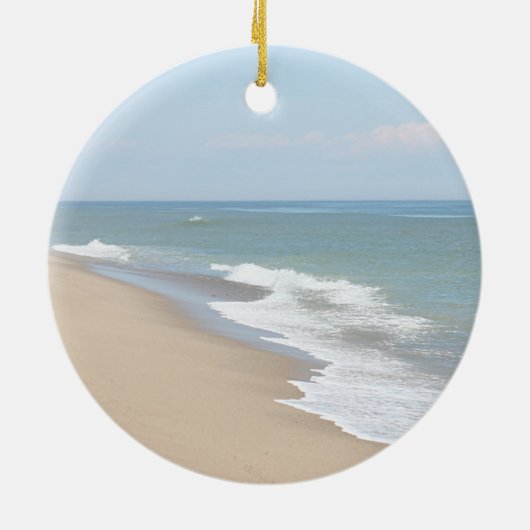 Zeestrand en golven keramisch ornament (Achterkant)