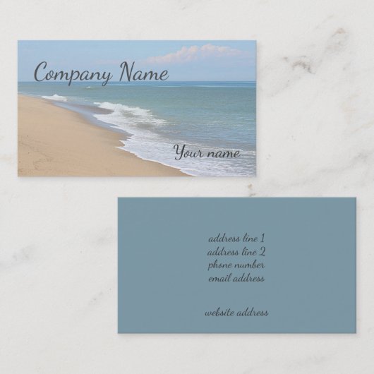 Zeestrand en golven visitekaartje (Voorkant / Achterkant)
