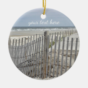 Zeestrand en strand keramisch ornament