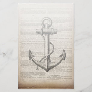 zeestrandzeezeilster of  nautisch anker briefpapier