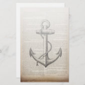 zeestrandzeezeilster of  nautisch anker briefpapier (Voorkant / Achterkant)