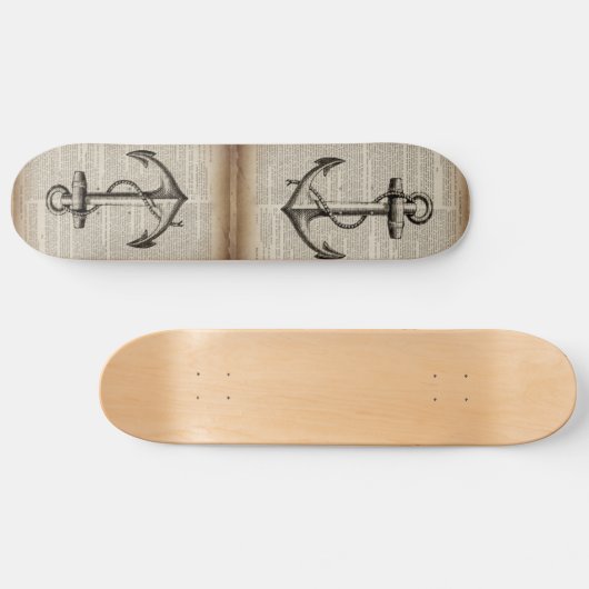 zeestrandzeezeilster of  nautisch anker persoonlijk skateboard (Horizontaal)