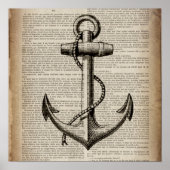 zeestrandzeezeilster of nautisch anker poster (Voorkant)
