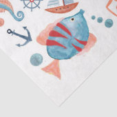 Zeesuilboot met zeebrasem tissuepapier (Detail)