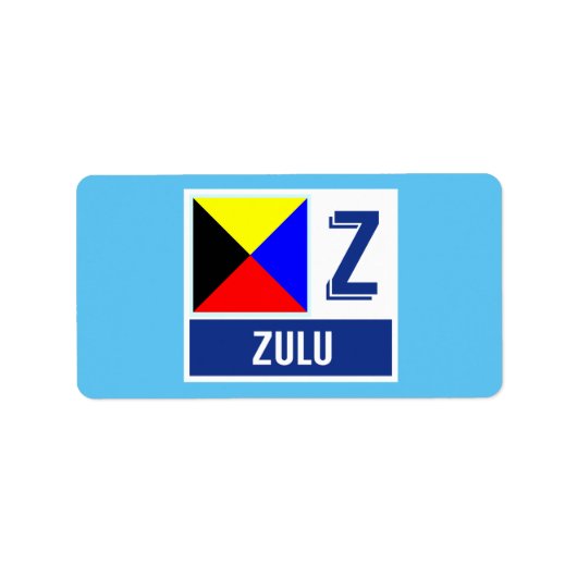 Zeeteken vlag Alfabet Z "Zulu" Etiket (Voorkant)