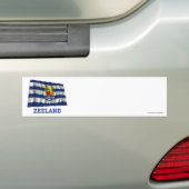 Zeeuwende vlag met naam bumpersticker (Op auto)