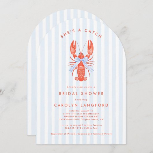 Zeeuwse kreeft bruidsdouche kaart (Voorkant / Achterkant)