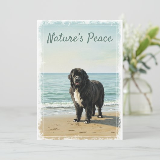 Zeeuwse Rust – Newfoundland Hond Natuur Kaart (Staand voorkant)