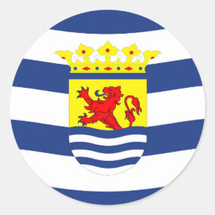 Zeeuwse vlag Nederlandse provincie nederlandse reg Ronde Sticker