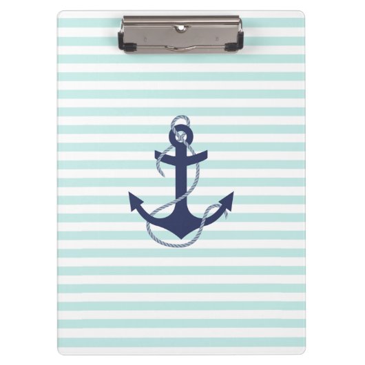 Zeevaart Aqua & het Witte Marineblauwe Anker van Klembord (Voorkant)