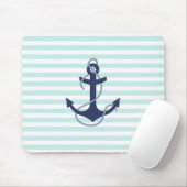 Zeevaart Aqua & het Witte Marineblauwe Anker van Muismat (Met muis)