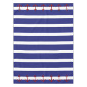 Zeevaart Blauwe en Witte Strepen met Rode Ankers Tafelkleed (Voorkant)