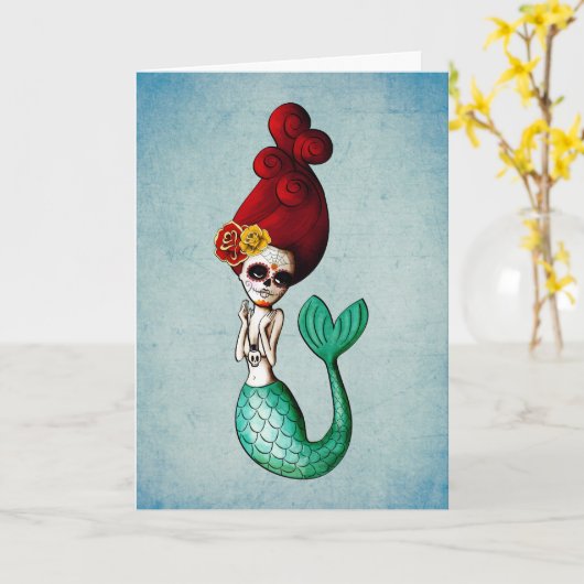 Zeevaart Dag van de Dode Meermin Kaart (Gele Bloem)