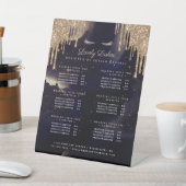 Zeevaart & goudglam Glitter Drift Eyelash Services Reclamebord Met Voetstuk (Insitu)