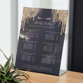 Zeevaart & goudglam Glitter Drift Eyelash Services Reclamebord Met Voetstuk