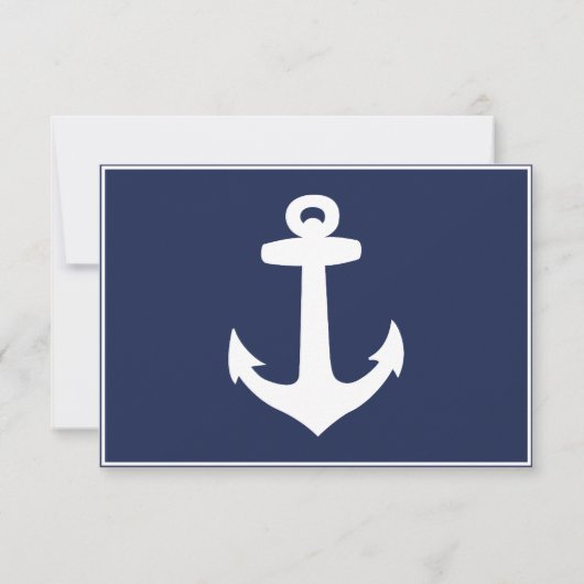 Zeevaart marineblauwe en witte rsvp 3 menukeus (Achterkant)