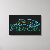 Zeevaart met visneonteken canvas afdruk (Voorkant)