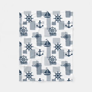 Zeevaart patroon fleece deken