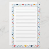 Zeevaart Patroon met Ankers Briefpapier (Voorkant / Achterkant)