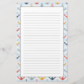 Zeevaart Patroon met Ankers Briefpapier (Voorkant)